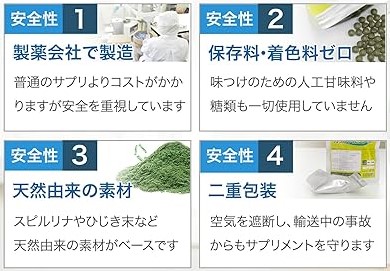栄養素以外は錠剤に固める賦形剤のみ
